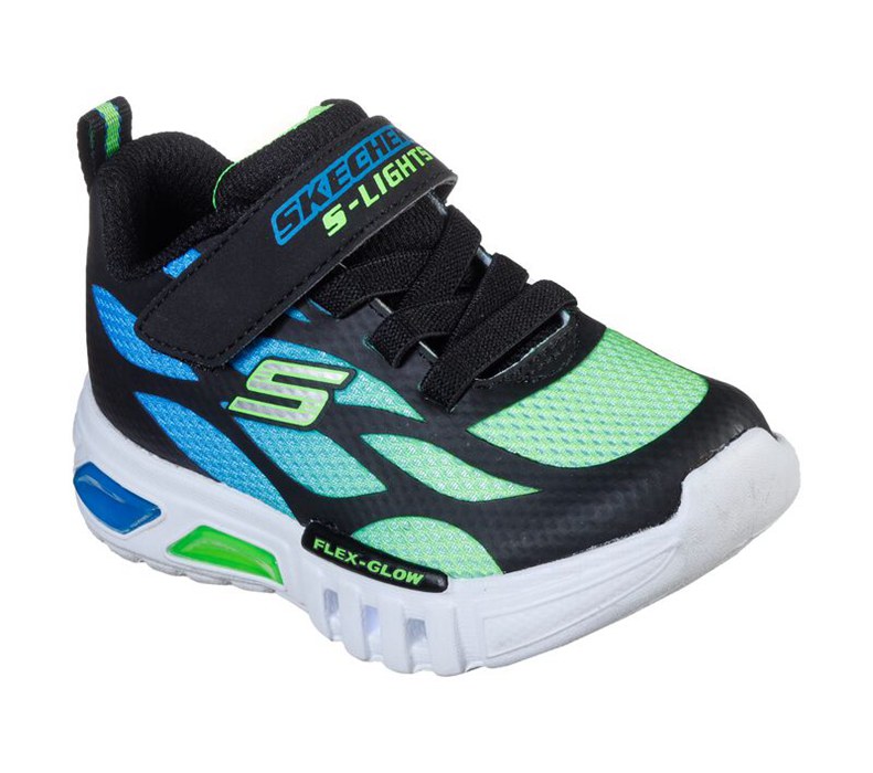 Skechers Pojkar Svarta/Ljus Gröna Sneakers - S Lights: Flex-Glow - Dezlo - Sverige (IJQUW-6749)